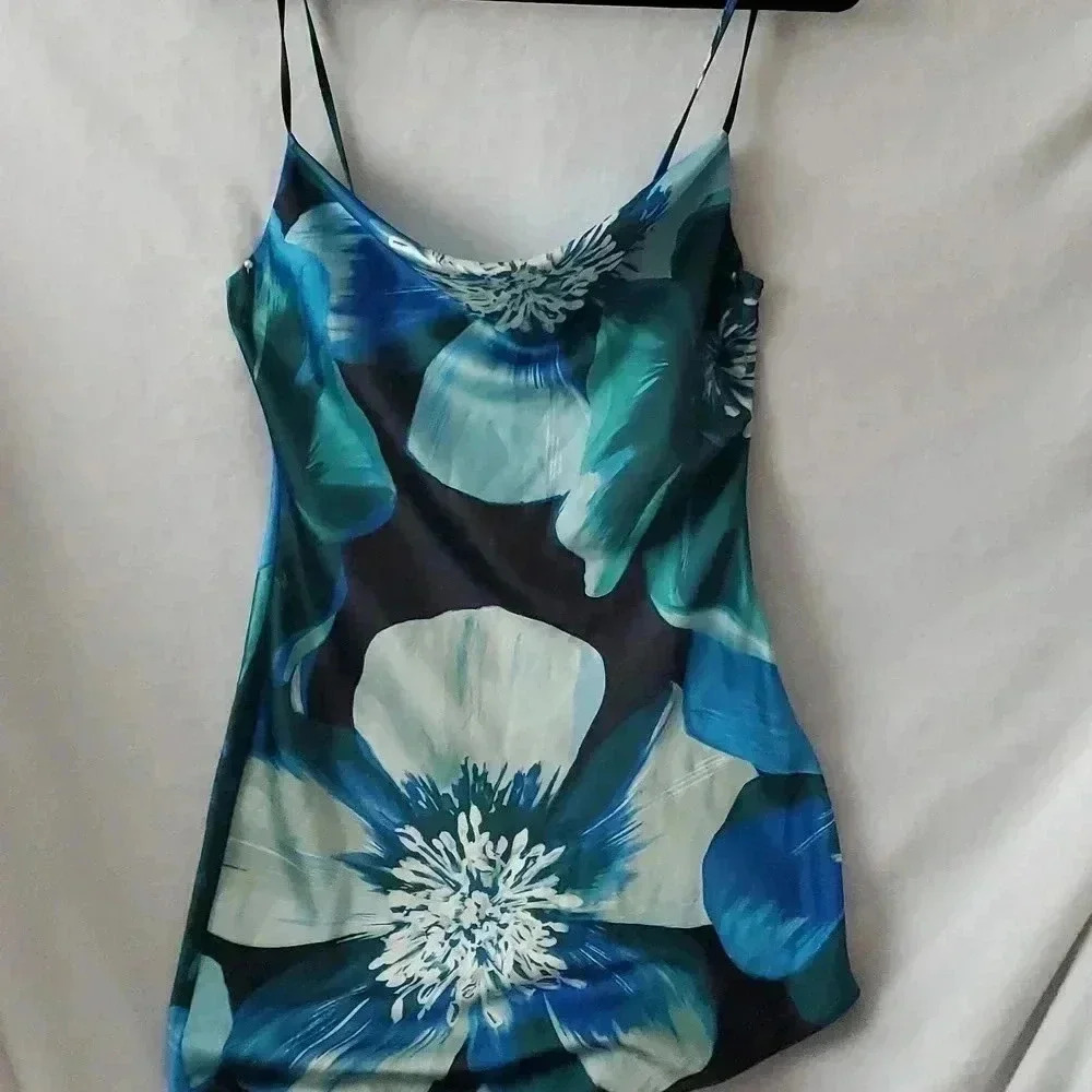 Floral slip dress with slit